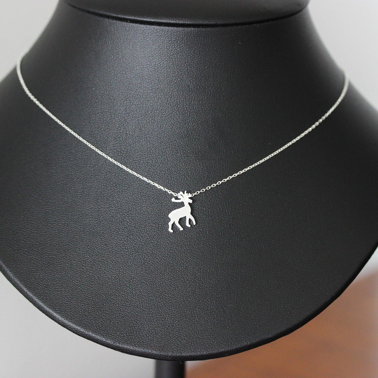 Genuine Sterling Silver 925 Elk Deer Brushed Matt Finish Necklace 40cm + 5cm Ext - STERLING SILVER DESIGNS